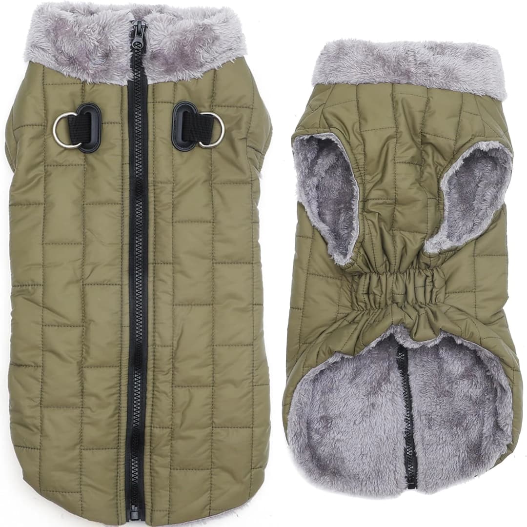 Fleece Dog Jacket for Small Dogs — Green / Small