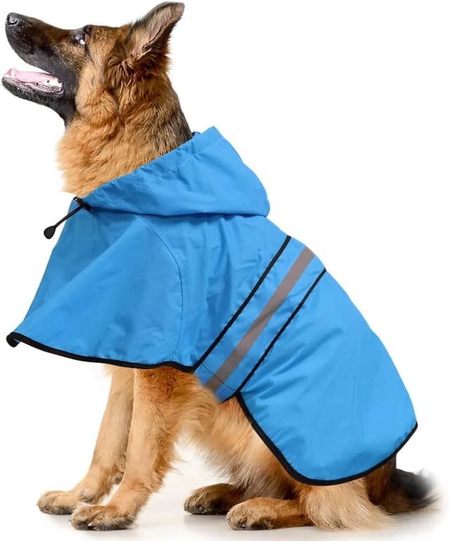 Reflective Dog Rain Coat - Waterproof Adjustable Pet Raincoat Jacket — Lightweight Hooded Dog Rain Coat Poncho