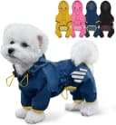 Dog Raincoat — Waterproof Dog Rain Jacket with Hood — M(Back Length13.4'') / Blue