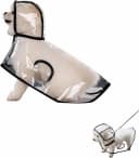 Transparent Dog Rain Poncho for Small and Medium Dogs - Thick Waterproof Raincoat with Hidden Leash Hole & — Large