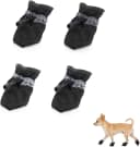 4 Pcs Dog Shoes, Soft Breathable Dog Boots with Adjustable Drawstring Non-Slip Sole Easy to Clean Dog Paw — Black / S