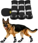 Dog Shoes for Winter Snow Waterproof Dog Boots with Fleece Lining — Black / Size 5: 2.4" x 2.8" (W*L)