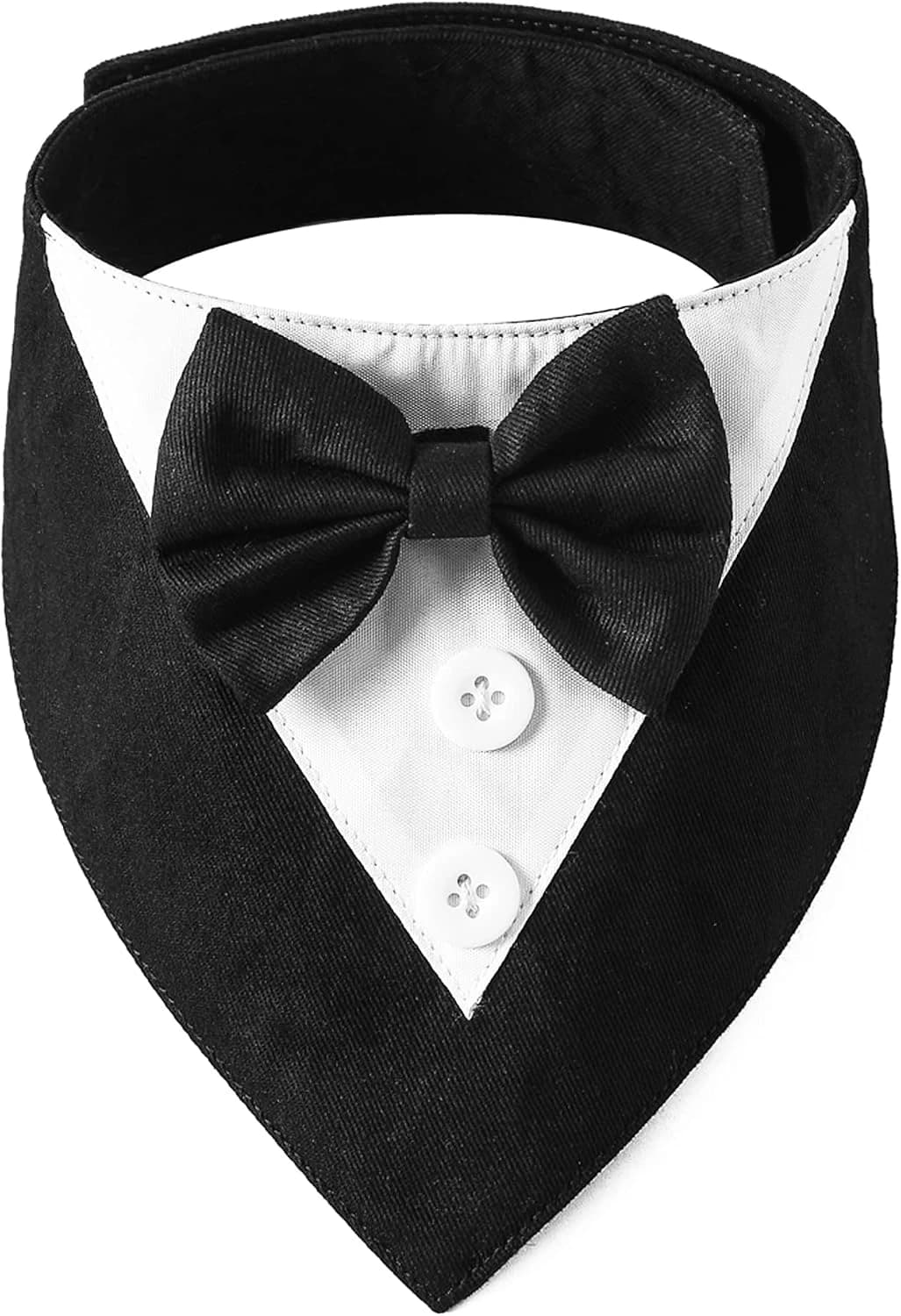Dog Tuxedo Bandana — Wedding Birthday Dog Bow Tie — Medium / Black