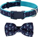 Anchor Dog Collar with Bow Tie — S - Neck: 11-16 inch / 6#Anchor