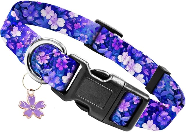 Dog Collar Cute and Soft Nylon Puppy Collar Girl Dogs — Adjustable Dog Collars for Medium Dogs