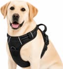 No Pull Dog Harness — Large Black Tactical Vest Harness — Black / Large