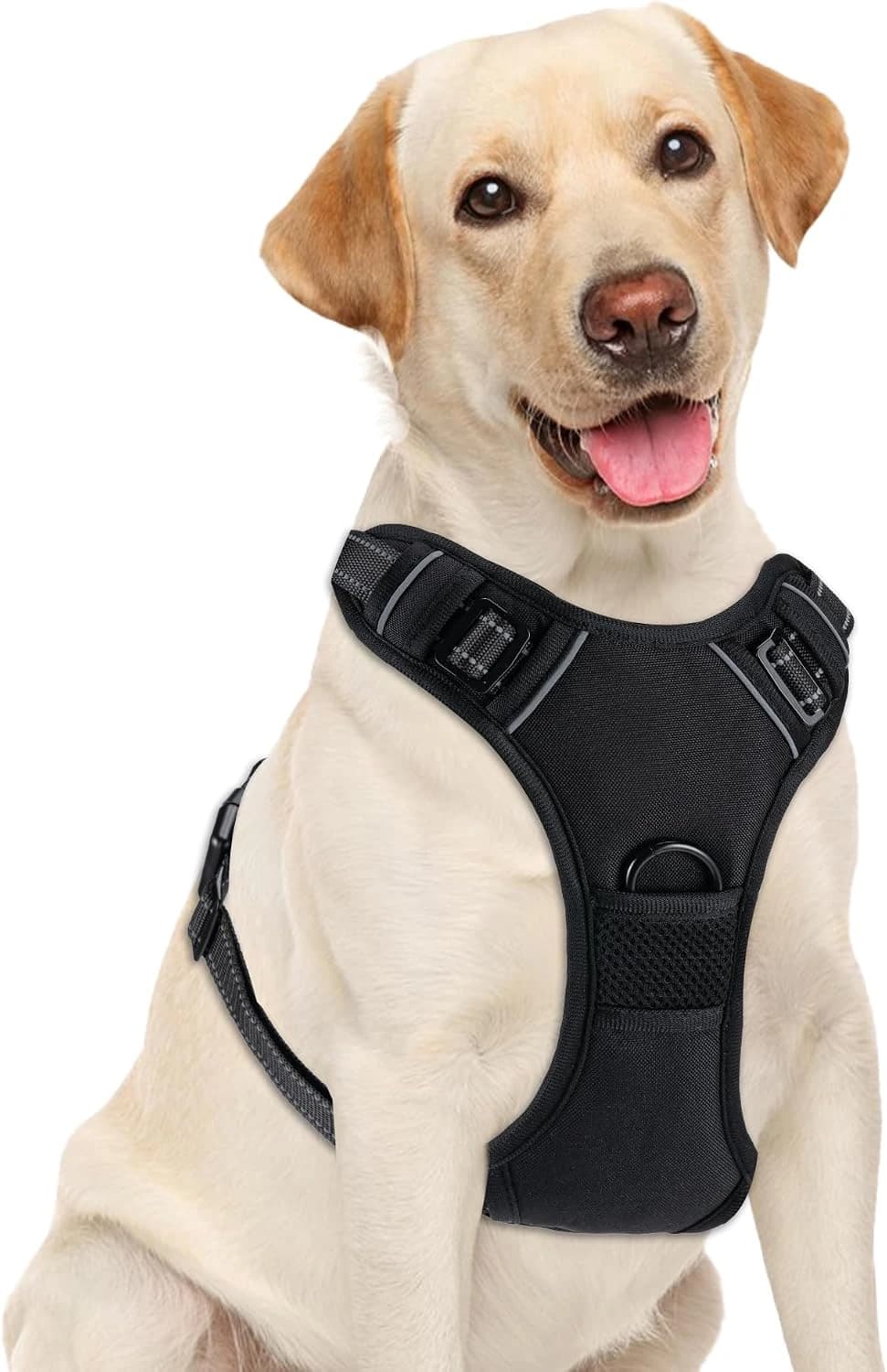 Dog Harness — No Pull Pet Vest for Large Dog — Black / Large