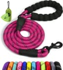 Rope Dog Leash for Medium and Large Dogs — 1/2" x 6 FT (20~120 lbs.) / Hotpink