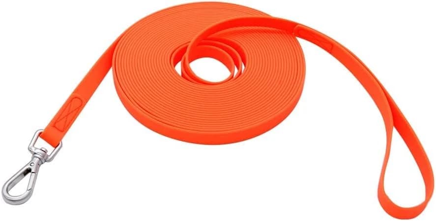 Waterproof Dog Training Leash 50FT 30FT 15FT 10FT 5FT Heavy Duty Recall Long Lead for Large Medium Small Dogs — 30FT / Orange