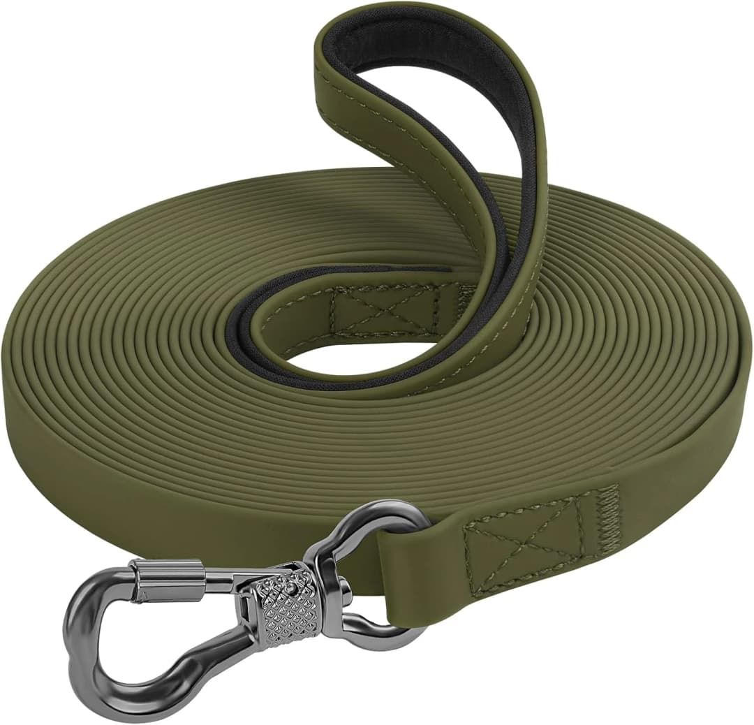 Long Leash for Dogs Waterproof — 30ft / Olive