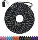 Long Dog Training Leash，Heavy Duty Reflective Rope Lead for Small, Medium, and Large Dogs ，6FT 10FT 15FT 30FT — Black / 30FT