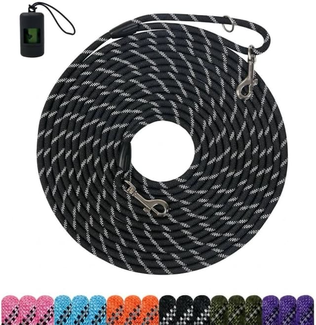Long Dog Training Leash，Heavy Duty Reflective Rope Lead for Small, Medium, and Large Dogs ，6FT 10FT 15FT 30FT