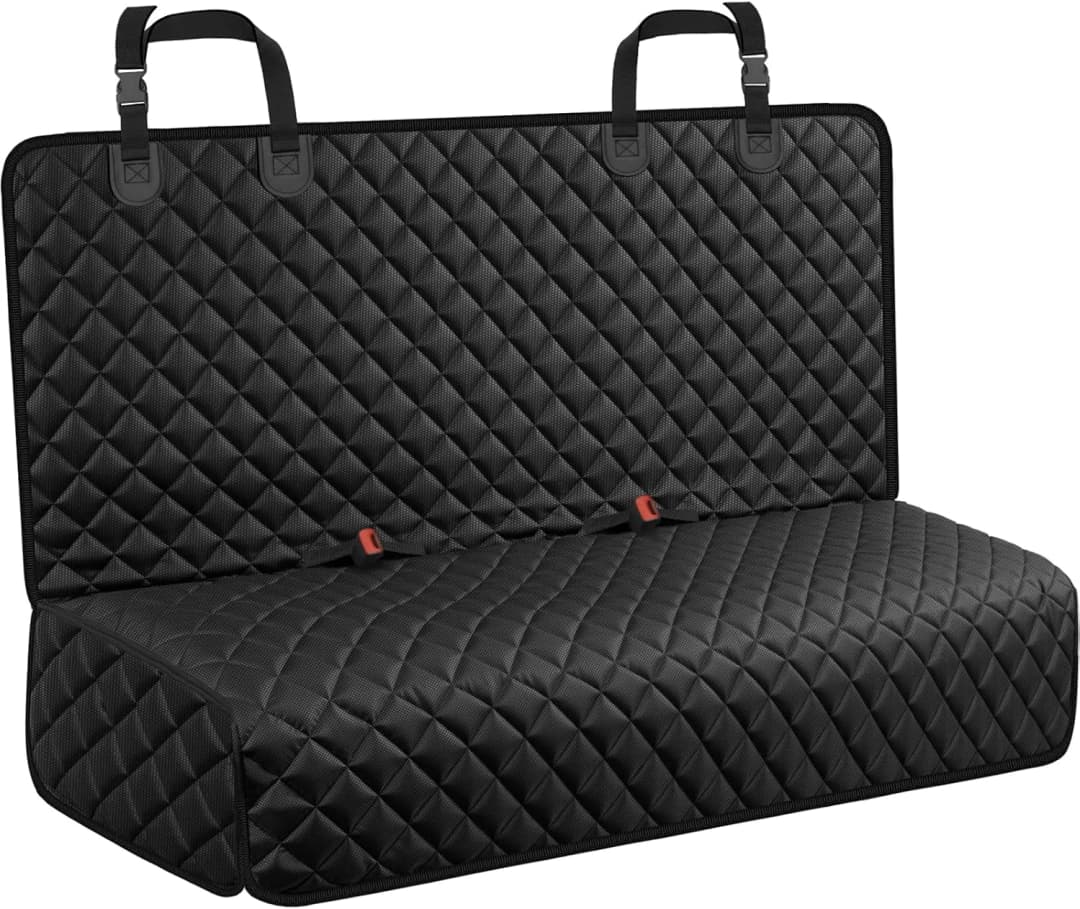 Dog Car Seat Cover for Back Seat — Waterproof Car Seat Protector — Black / Medium (52" W x 49" L)