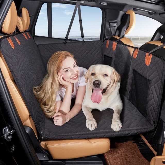 Hard Bottom Dog Car Seat Cover for Back Seat