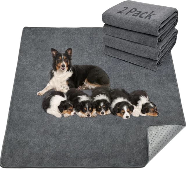 Washable Pee Pads for Dogs — 2 Pack Fast Absorbent Dog Mats,72"x72"
