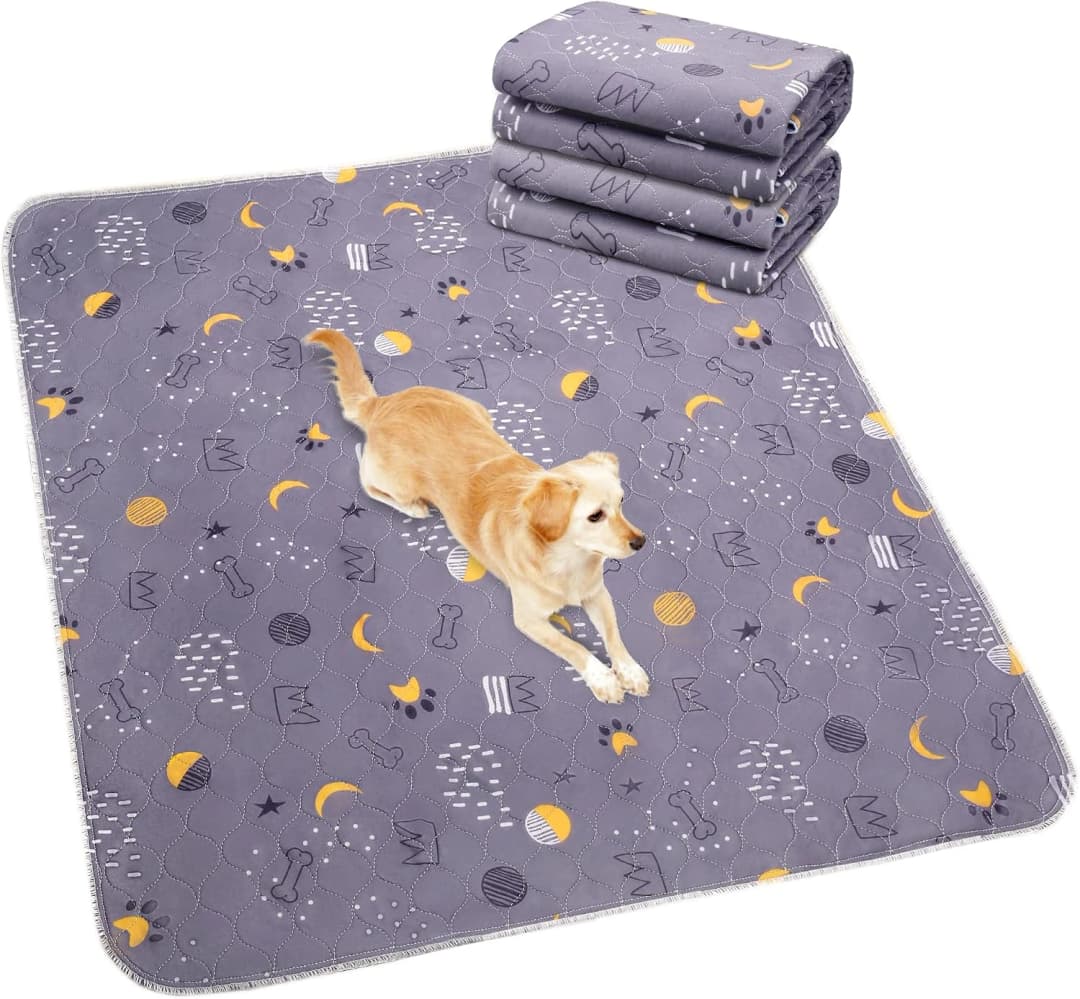 Washable Pee Pads for Dogs 2 Pack 34" x 36" — Waterproof — A-grey / 34x36 Inch (Pack of 2)