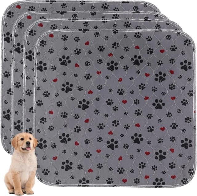 Washable Pee Pads for Dogs,4 Pack Extra Large 24"x24" Super Absorbent Reusable Puppy Pads
