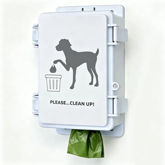 Dog Poop Bag Dispenser Wall Mounted Waterproof Outdoor Pet Waste Bags Dispenser Station Stake