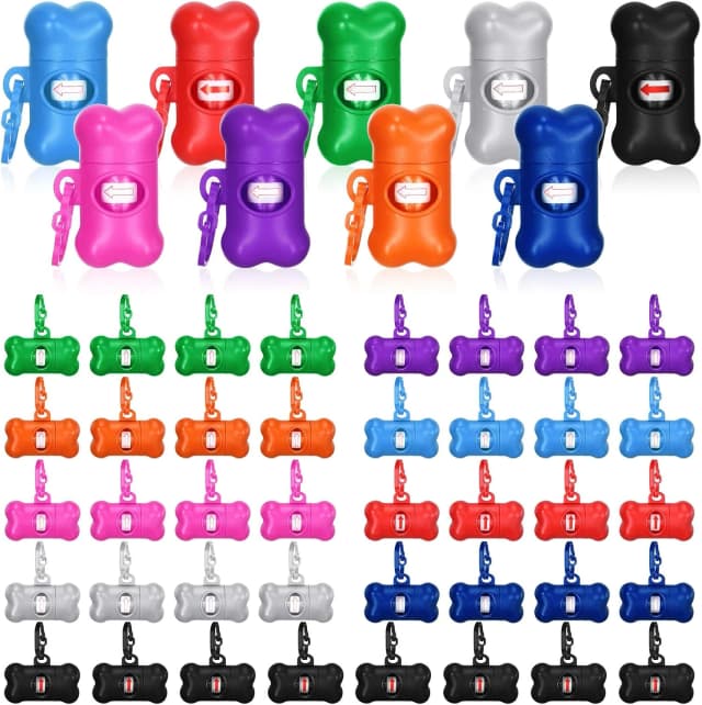 80 Pcs Dog Poop Bag Dispenser with Dog Waste Bags