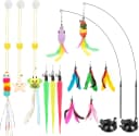 Interactive Cat Toys — 15PCS Cat Wand and Feather Toys for Indoor Cats — cat toys