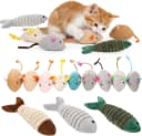 Cat Toys Bulk Plush Mice Set Fish for Indoor Kittens and Puppies — Plush Fish