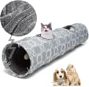 Geometric Straight Cat Tunnel with Plush Inside — Large Straight Tunnel
