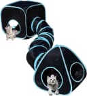 Cat Tunnels for Indoor Cats with Cube Tent Toys Combo — A-Black