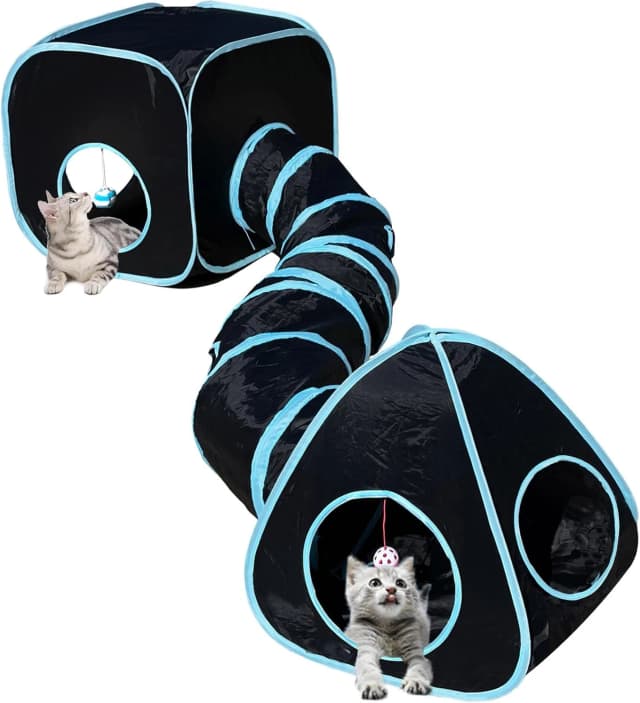 Cat Tunnels for Indoor Cats with Cube Tent Toys Combo