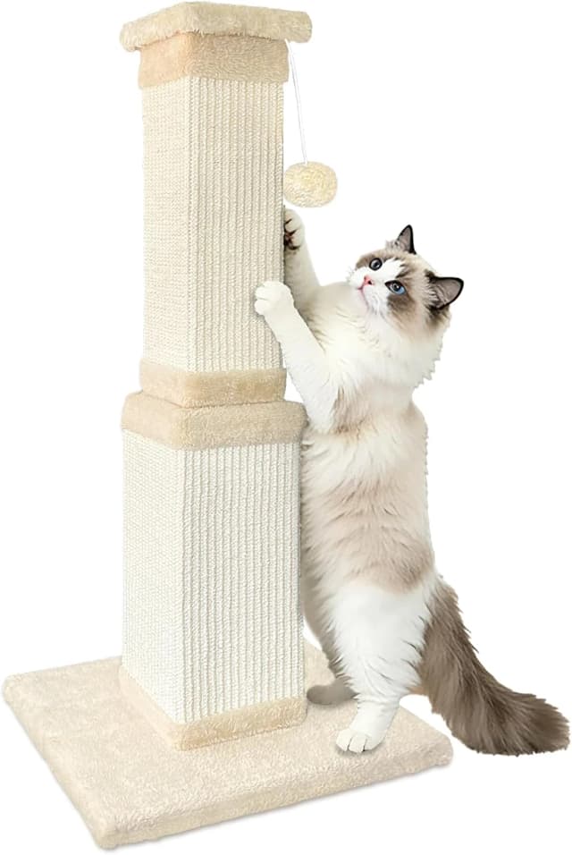 Cat Scratching Post for Indoor Cats — 32Inch Sisal Cat Scratcher