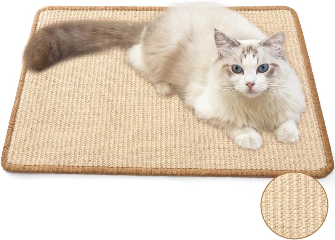 Cat Scratcher Mat — 23.6 X 15.7 Inch Natural Sisal Cat Scratch Mat — Beige-1 Pack-23.6 x 15.7 Inch
