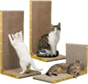 3-Pack Cardboard Cat Scratcher for Indoor Cats — 23 Inch L Shaped Vertical Cat Scratching Post — 3-Pack L-Shape