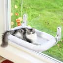Foldable Cat Hammock for Window (White Bolster Bed — White Bolster Bed / Medium