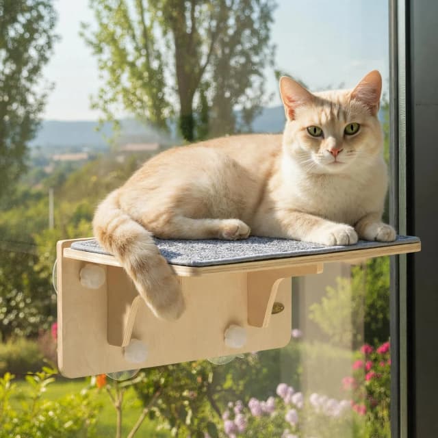 2-in-1 Cat Window Perch and Wall Shelves