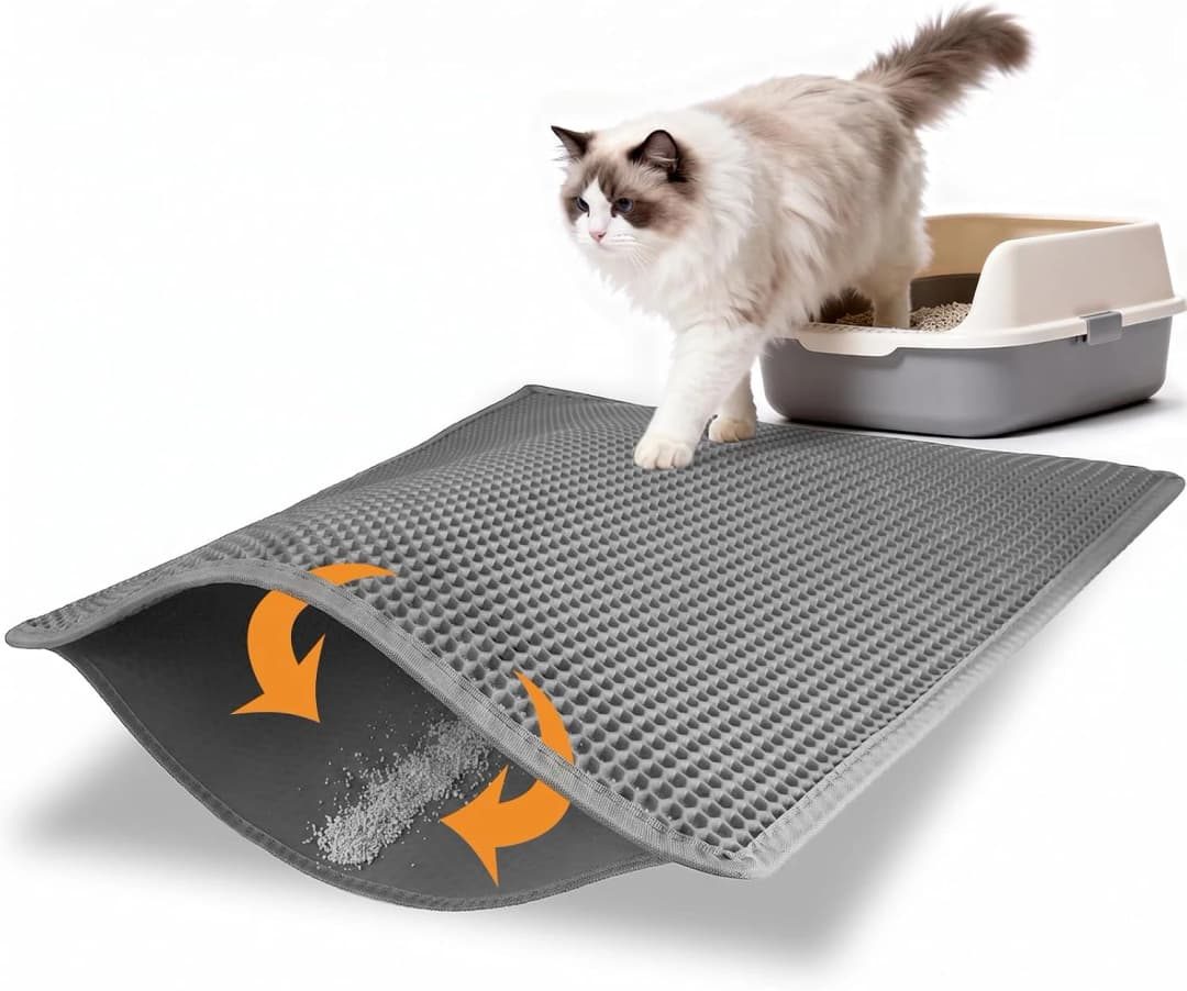 Litter Box Mat — Double-Layer Urineproof Design — Gray / 30x24 Inch