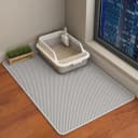 Cat Litter Mat — Double Layer Cat Litter Box Mat (35x24 Inch — Gray / Extra Large (35x24 Inch)