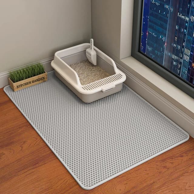 Cat Litter Mat — Double Layer Cat Litter Box Mat (35x24 Inch