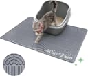 Cat Litter Mat — 40" x 28" Extra Large Silicone Waterproof Litter Trapping Mat for Scatter Control Soft on — 40" x 28" / Grey