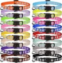 16 PCS Breakaway Cat Collars with Bells Reflective Cat Collar Safety Nylon Kitten Collars Cat Collars for Girl — Kittens(6" - 9")