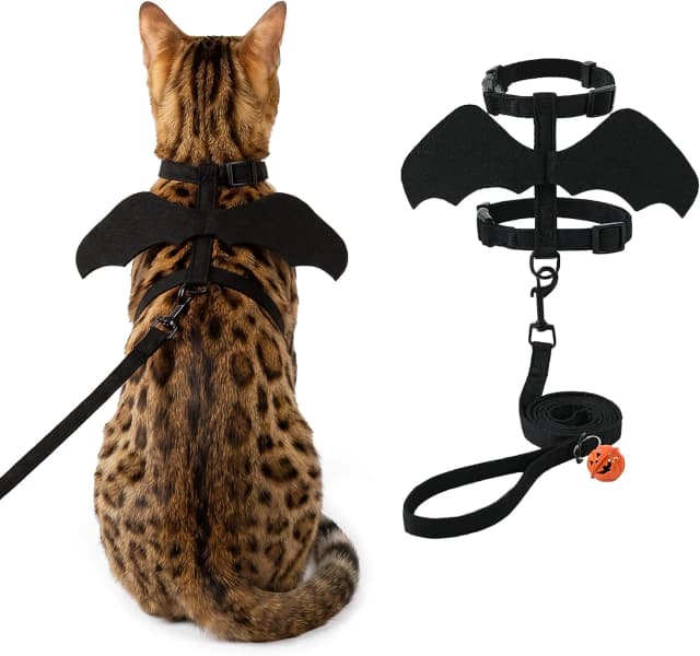 Cat Harness and Leash with Bat Wings Escape Proof Adjustable