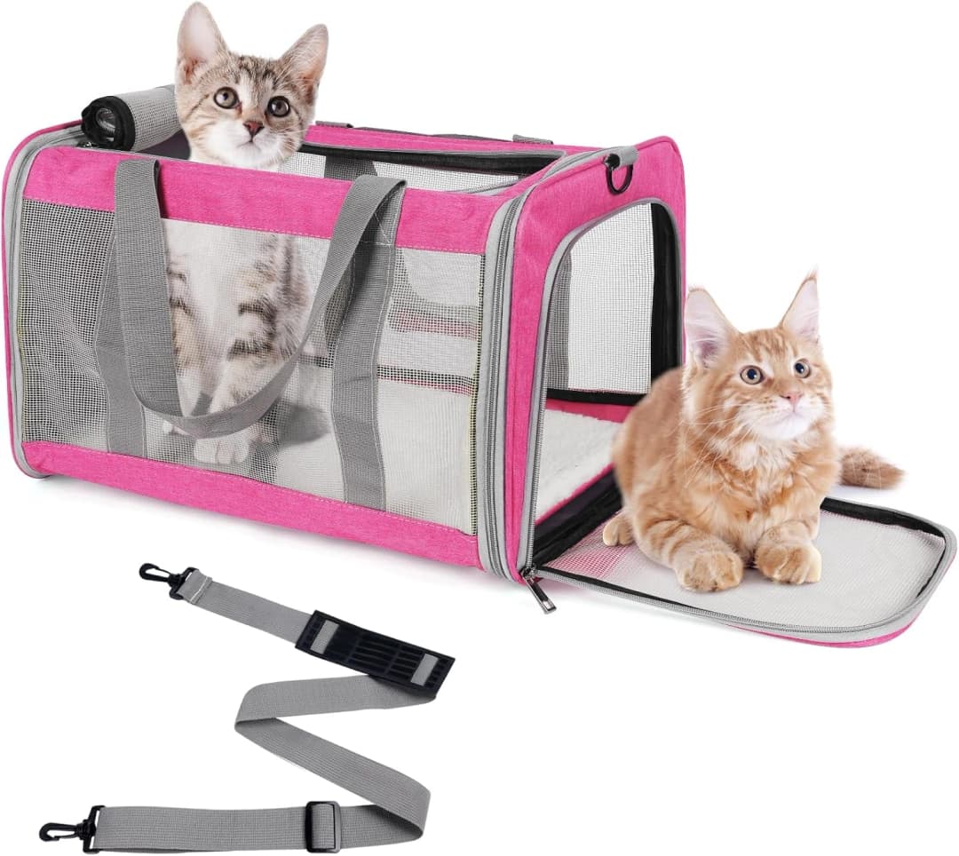 Pet Carrier for Large Cats of 20 Lbs — Pink
