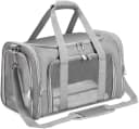 Soft-Sided Cat/Dog/Pet Carrier — Collapsible Pets Travel Carriers — GRAY / 17"L x 11"W x 11"H