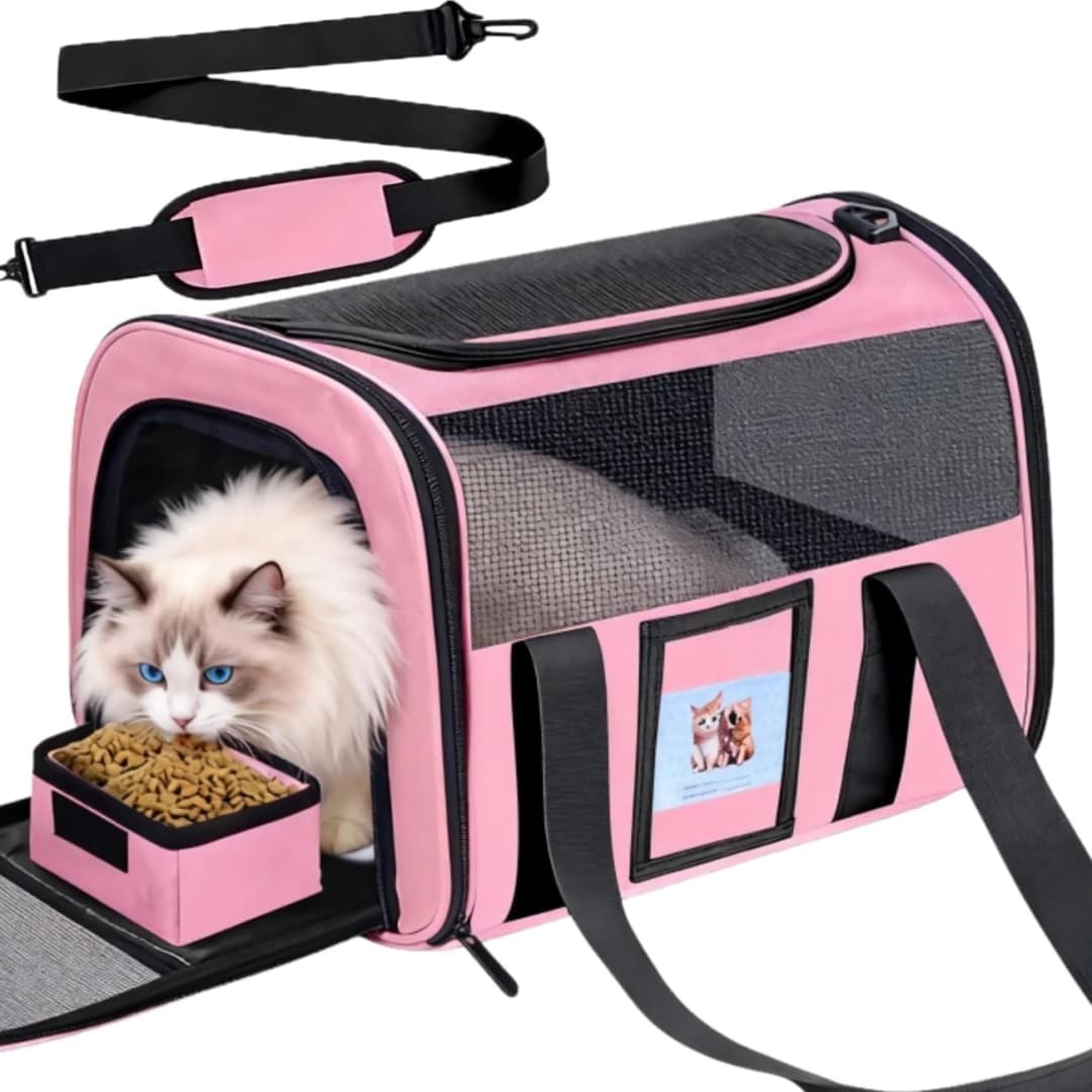 Cat Carriers Soft-Sided Cat Carrier Soft(Up to 16 Lbs) — Breathable Pet Bag — Pink / 17.0"L x 12.0"W x 11.0"H