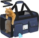 Large Cat Carrier — Soft Sided Travel Pet Carrier Airline Approved — Navy Blue