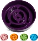 Dog Bowls Slow Feeder Ceramic — 1.5 Cup Slow Feeding Bowl for Small and Medium Breed — Maze Purple / M-1.5 Cups