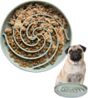 Slow Feeder Dog Bowls, Dishwasher Microwave Safe Silicone Puppy Puzzle Bowl with Non-Slip Design for Eating — Medium / Grey-green