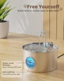 Cat Water Fountain Stainless Steel: 74oz/2.2L Cat Fountain for Drinking — 74oz Fountain