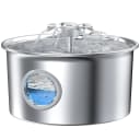 Stainless Steel Cat Water Fountain: 88oz/2.6L Pet Fountain for Drinking — Fountain + 1 filter & 1 sponge