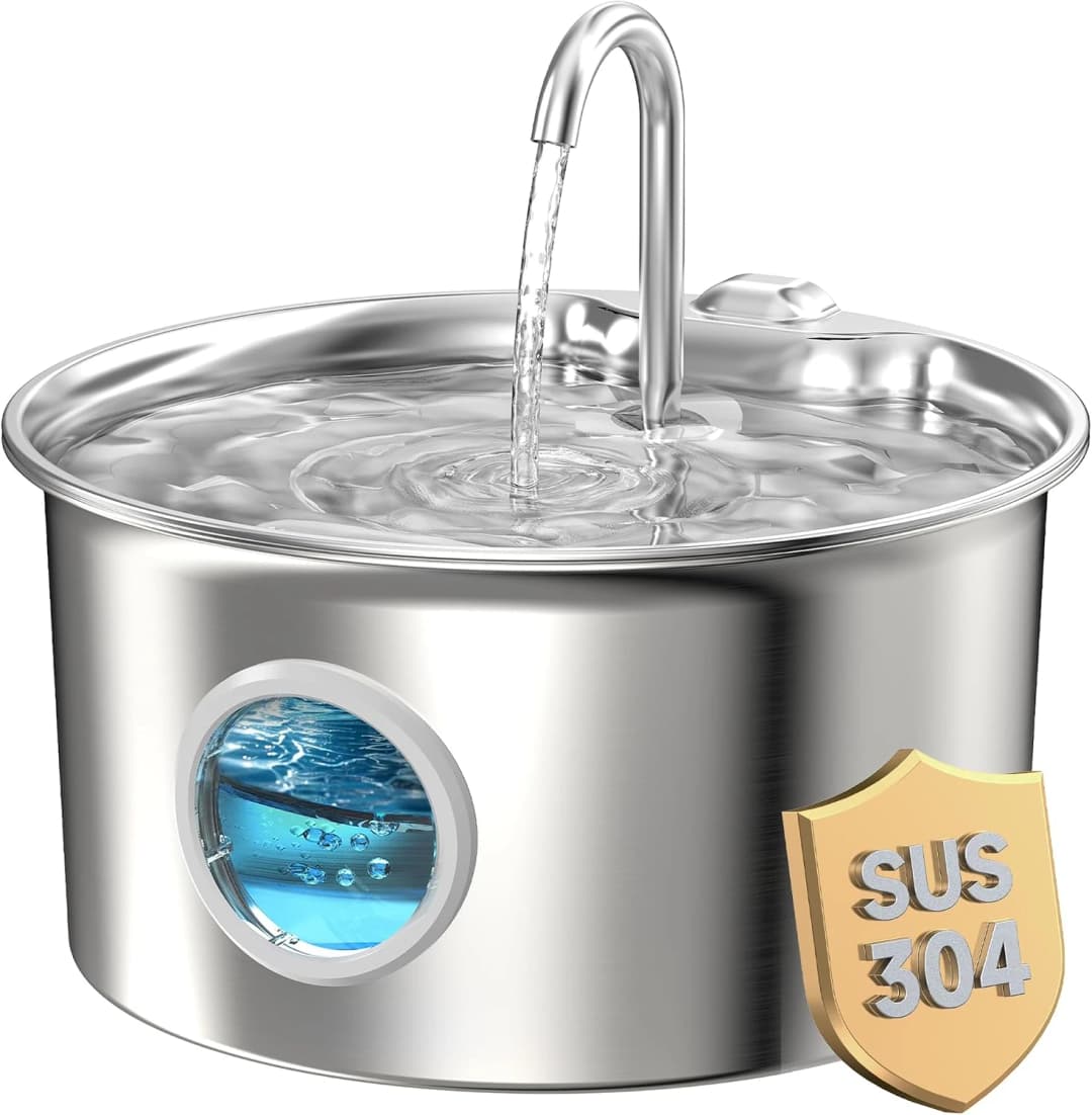 Cat Water Fountain Stainless Steel: Cat Fountain for Drinking - 88oz/2.6L — Cat Fountain