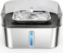 No Spill Dog Water Fountain Stainless Steel — Large 8L/2.1Gal Ultra Quiet — Silver / fountain + 1 Filter