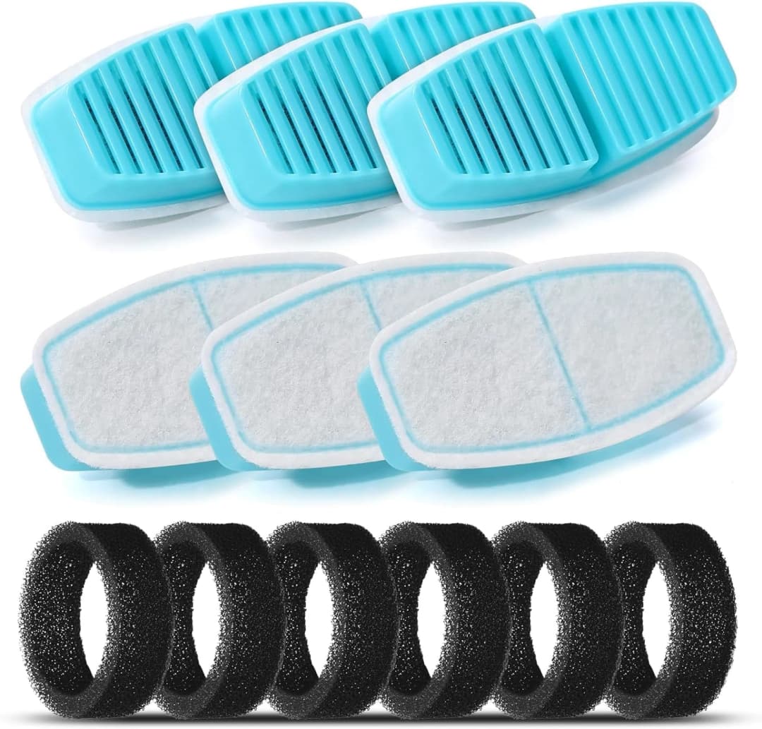 Cat Water Fountain Filters — Pet Water Fountain Replacement Filter — 06 filters + 06 sponges